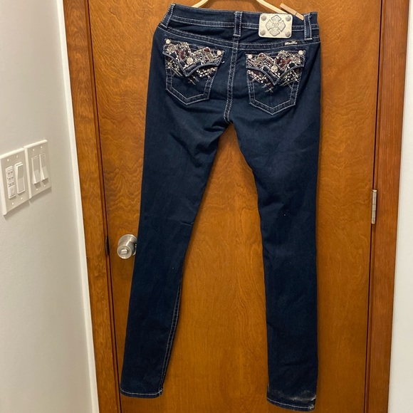 Jeans Skinny Miss Me Taille 28 Délavé Moyen - Broderies Ailes, Neuves Avec étiquette
